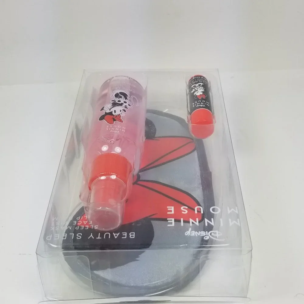 Minnie mouse night mask lip balm and face mist set